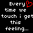 Pixelated text on black background with red heart symbol replacing 'heart' in 'Every', repeated twice side-by-side.