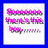 A static image of three horizontal of pink and purple floral patterns on a white background with blue border