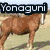 six pixelated images showing a brown horse in various poses with overlaid text fragments
