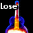 Pixelated collage of musical instruments and text fragments with a heart symbol, arranged in four quadrants on black background.