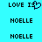 Pixelated text and symbols on cyan background with one frame showing a heart symbol replacing 'LOVE IS' text.