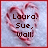 A heart-shaped arrangement of red and white striped candy canes on a light blue background with pixelated text overlays.