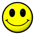 Two yellow smiley face icons side-by-side with black outlines, one with open eyes and the other winking.
