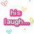Pixelated text phrases in pink, blue, purple, and orange with trailing ellipses surrounded by small heart shapes on a white background.