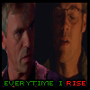 A four- shows two men in a dark setting with green and red text overlays changing