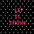 Black background with white dots, red text "LET IT SNOW!!" in four identical quadrants.