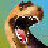 nine with a single animated dog head in the top-left , displaying 'rawr.' text across all other