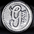 A static contact sheet showing two frames of a pixelated icon featuring a silver coin-like emblem with stylized text and the words "G UNIT" in blocky white letters on black background.