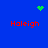 Blue background with four red 'Haleigh' text blocks and three green pixelated symbols: a heart, a starburst, and a cluster.