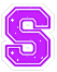 Two purple 'S' shapes with white outlines and small white plus signs on a gray background, differing in internal spacing and plus sign placement.
