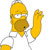 Pixelated yellow cartoon character with brown hair, white eyes, and a small black dot for a nose holding a long yellow object in right hand.