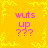 Yellow background with pixelated yellow border, pink text reading 'wuts up ???' in four quadrants, no visible animation changes.