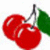 Red cherries with green leaf on white background, red pixelated text 'That's Right' and 'Be Jealous' in separate