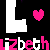 Pixelated graphic with large white 'L' letters, pink and white hearts, and the name 'Lizbeth' in alternating pink and white text on a black background.