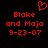 Red pixelated text on black background with heart symbol above, showing 'Blake and Maja 9-23-07' in two identical