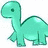 Four pixelated dinosaur icons arranged in a : cyan, green, yellow, and light green with text