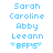 Pixelated blue text lists names and "BFFs" with star symbols on white background, two identical static frames side-by-side.