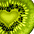 six fruit and vegetable-themed pixel art icons arranged in two , featuring a heart-shaped kiwi slice, watermelon slices with seeds, a strawberry and lemon, a carrot with green top, corn cobs, and text reading "fruit and veggie <3" on blue
