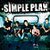 Pixelated static image of a band performing on stage with text "SIMPLE PLAN" at the top, featuring multiple musicians with instruments against a blue and white background.