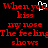 Red pixelated text on black background with a white heart symbol replacing the 'o' in 'you', showing two identical static frames side-by-side.