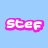 Four pixelated text displays of 'Stef' in different color schemes arranged in a , each with distinct background and text color combinations