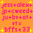 Pixelated orange background with pink text and yellow stars, repeating identical text blocks across four quadrants.