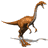 Animated contact sheet of a brown dinosaur running across five frames with visible shadow effects on white background.