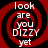 Red and black spiral background with white text reading 'look are you DIZZY yet' in four identical
