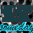 Animated contact sheet of a 48x48 pixel buddy icon showing repeated text animation with cyan and blue lettering on a gray background.