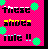 Pixelated icon with bright pink background, black text reading 'these shoes rule !!', yellow and white accents on letters, four green pixel clusters scattered around.