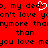 Red background with black pixelated text and a white heart symbol replacing the 'o' in 'dear', repeating phrases about love.
