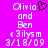 Pixelated text on bright pink background with a black heart symbol replacing the 'o' in Olivia.