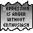 identical pixelated text displaying 'DEPRESSION IS ANGER WITHOUT ENTHUSIAST' in monospaced font on a gradient background