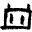 12 distinct black-and-white pixelated icons with thick borders, each containing unique abstract or symbolic shapes on a gray background