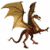 Pixelated creature with brown and tan wings, multiple limbs, and a curled tail against white background.