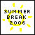 Pixelated yellow sun with radiating rays and black text reading 'SUMMER BREAK 2006' on left, transitioning to 'ARE YOU READY ??' on right.
