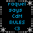 A static digital image displays four identical text blocks arranged in a on a black background, each bordered by white pixelated patterns