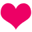 Two identical pink heart shapes side-by-side on a white background, each with smooth curved edges and no additional details.