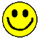 Six pixelated yellow smiley face frames arranged in a 3x2 contact sheet showing different angles and rotations of the same icon.