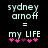 Pixelated text and symbols on black background with animated heart color changes.