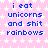 Pixelated text on a pink starry background with blue lettering, repeated across a
