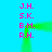 A static image with a bright blue background displays two vertical of pink text labels connected by green lines forming an arch shape