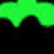 Green cartoon head with black mustache and closed eyes appears in four showing different expressions and text elements