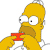 Pixelated yellow cartoon character with wide eyes holds red object in hands against white background.