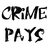 Black pixelated text on white background reads "CRIME" above "PAYS" in two lines.