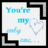 A static icon with blue text reading "You're my only one..." and a light purple heart outline on white background.
