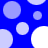 Blue background with scattered light purple and white circles of varying sizes, some partially cropped at edges.
