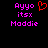 Pixelated text and a red heart symbol on black background, with two identical side-by-side layouts.