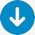 Blue circular icon with a white downward-pointing arrow symbol in the center, rendered in pixelated style.