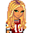 A 48x48 pixel animated buddy icon featuring a cartoon character with long blonde hair and green eyes on the left, paired with stylized text reading "Ozzy" in black script on the right within a blue border.